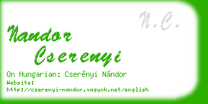 nandor cserenyi business card