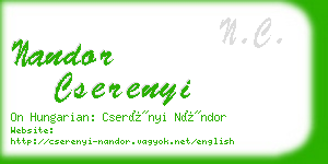 nandor cserenyi business card